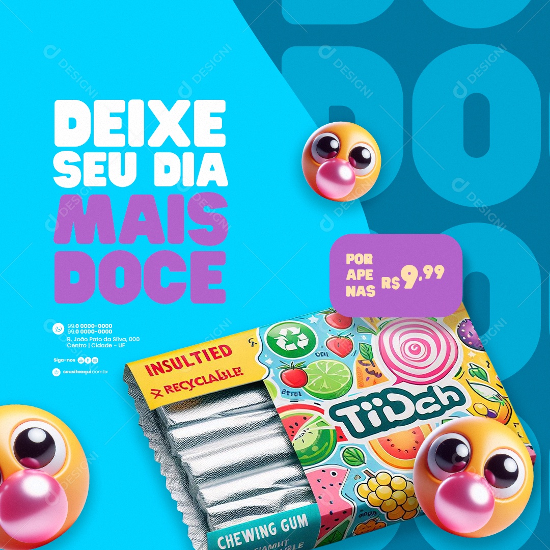 Doceria Deixe seu dia mais Doce tidch Social Media PSD Editável