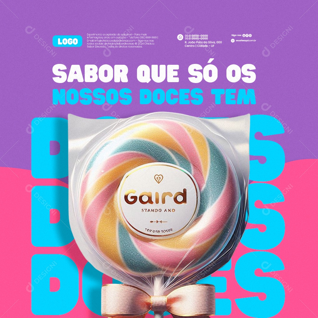 Doceria Sabor que só os nossos doces tem Social Media PSD Editável