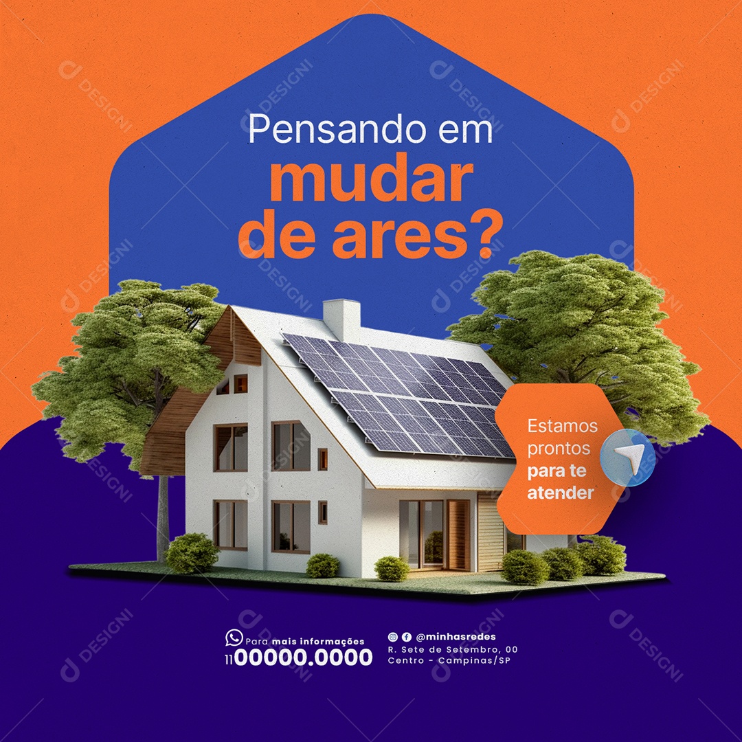 Corretor De Imóveis Pensando em mudar de ares Social Media PSD Editável