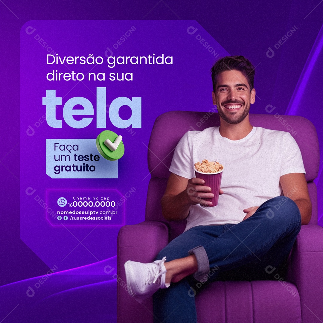 IPTV Diversão garantida direto na sua tela Social Media PSD Editável