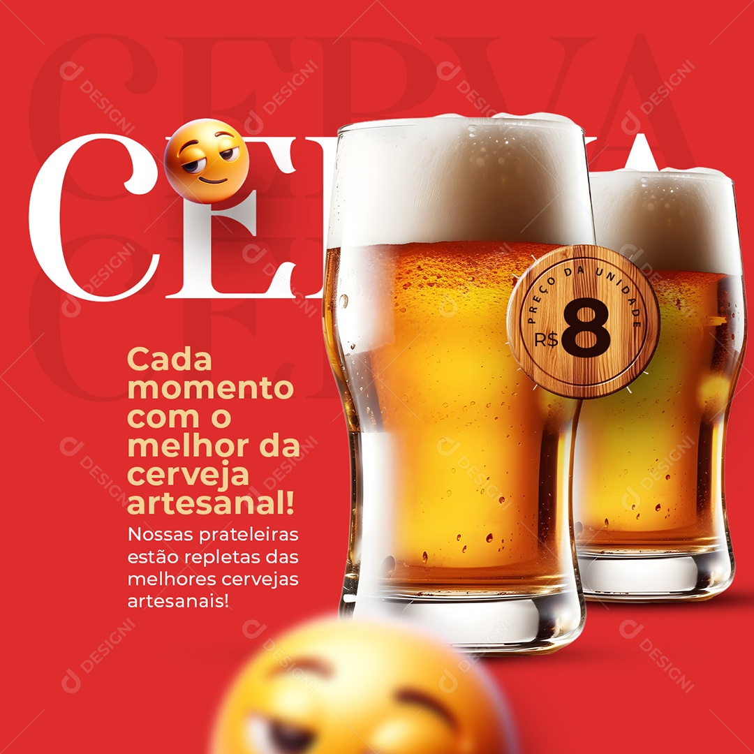 Adega Cada momento com o melhor da cerveja artesanal Social Media PSD Editável