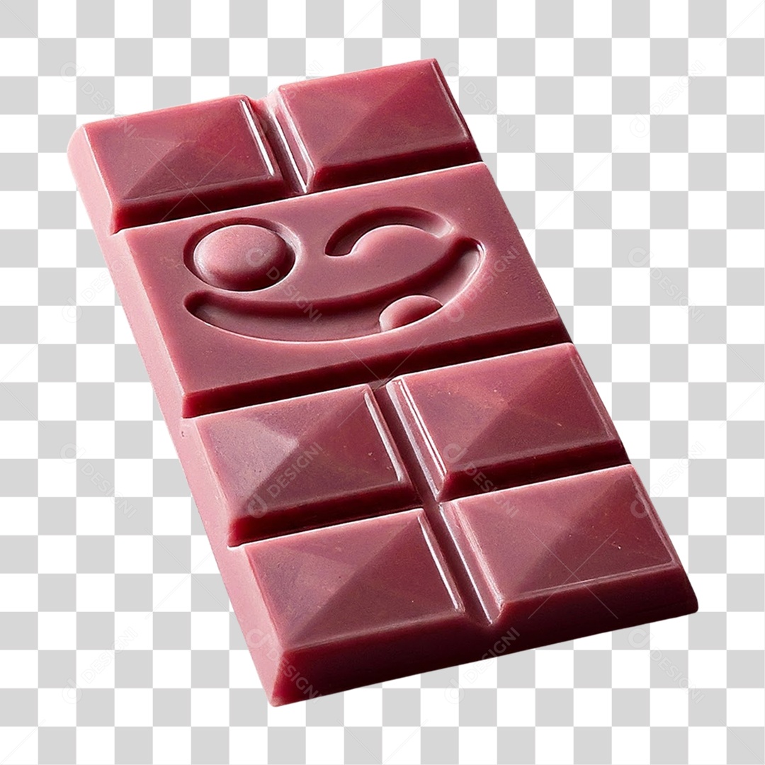 Elemento 3D Barra de Chocolate com Emoji PNG Transparente