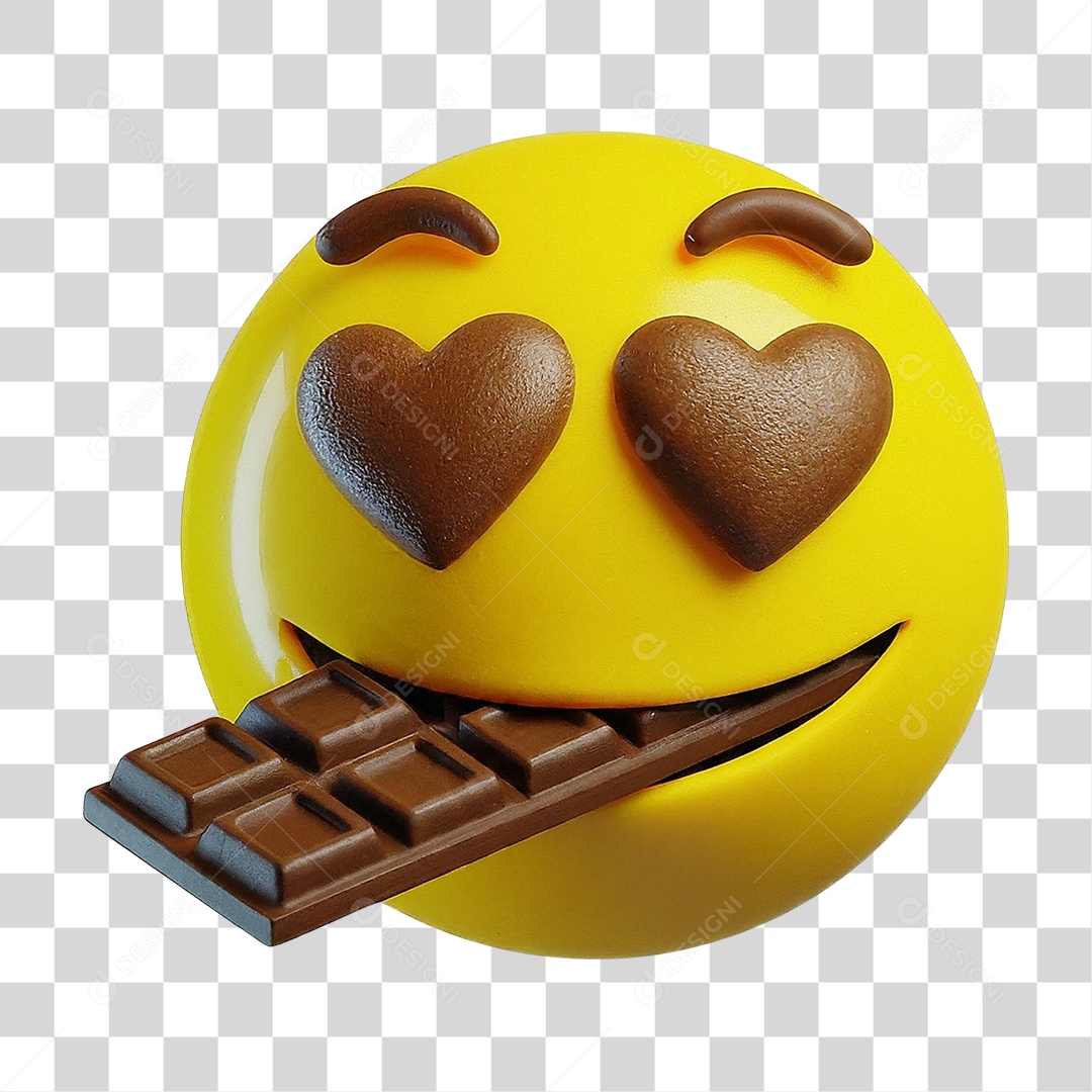Emoji com Barra de Chocolate PNG Transparente