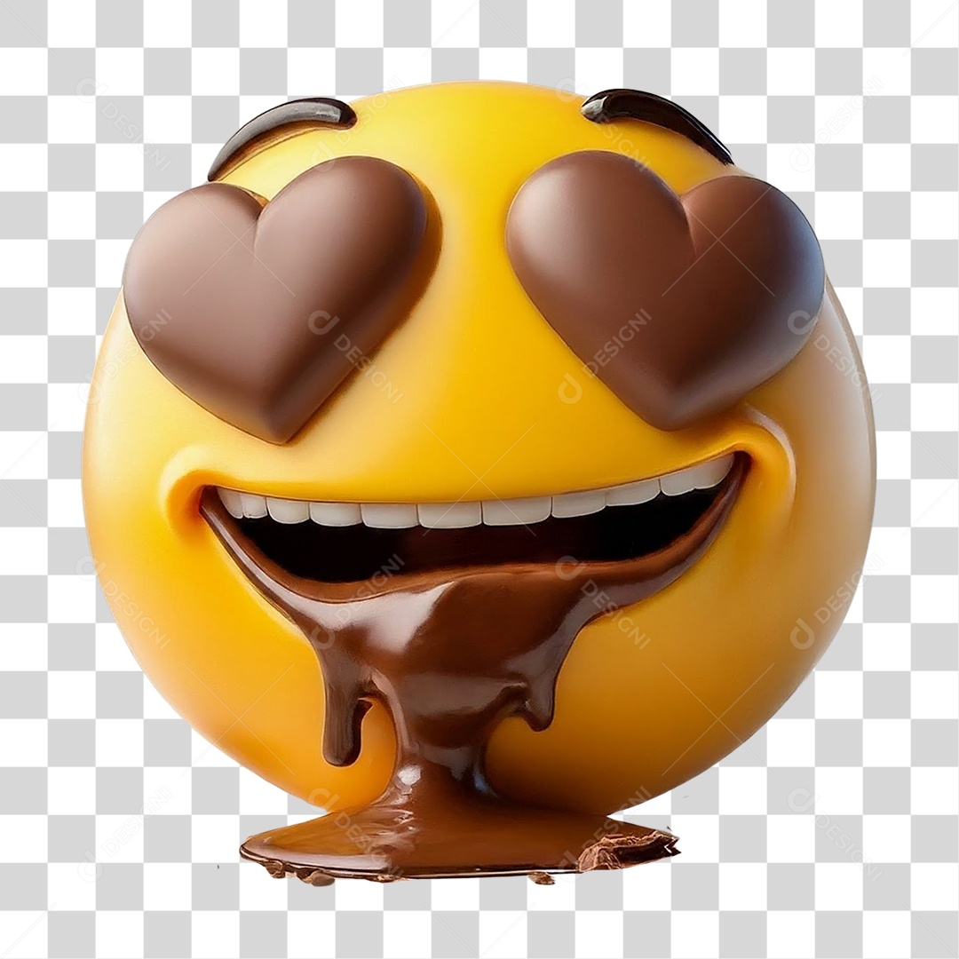 Emoji com Chocolate PNG Transparente