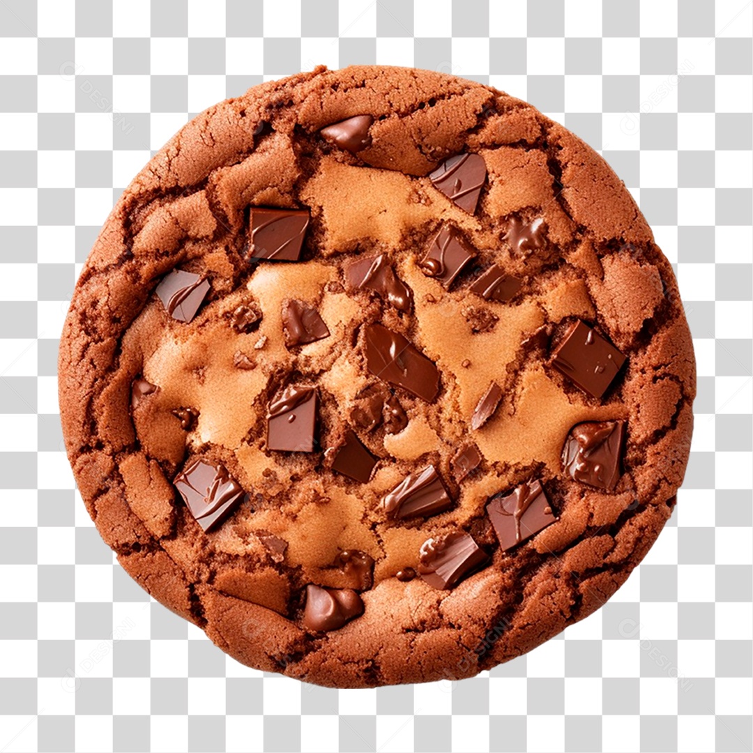 Cookie com Gotas de Chocolate PNG Transparente
