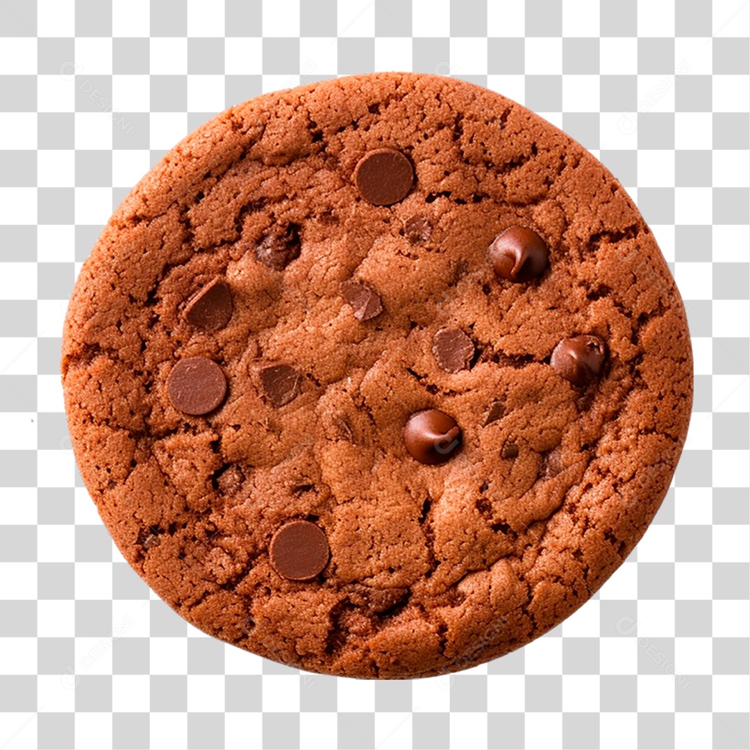 Cookie com Gotas de Chocolate PNG Transparente