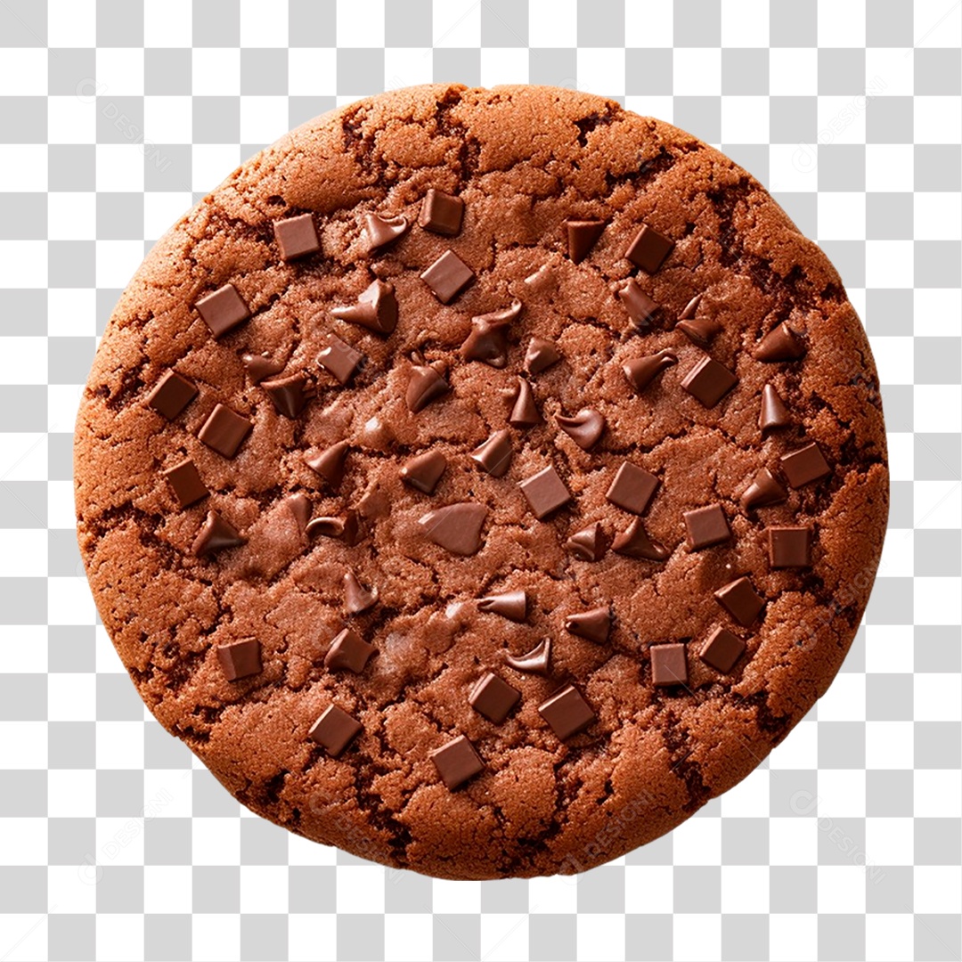 Cookie com Gotas de Chocolate PNG Transparente