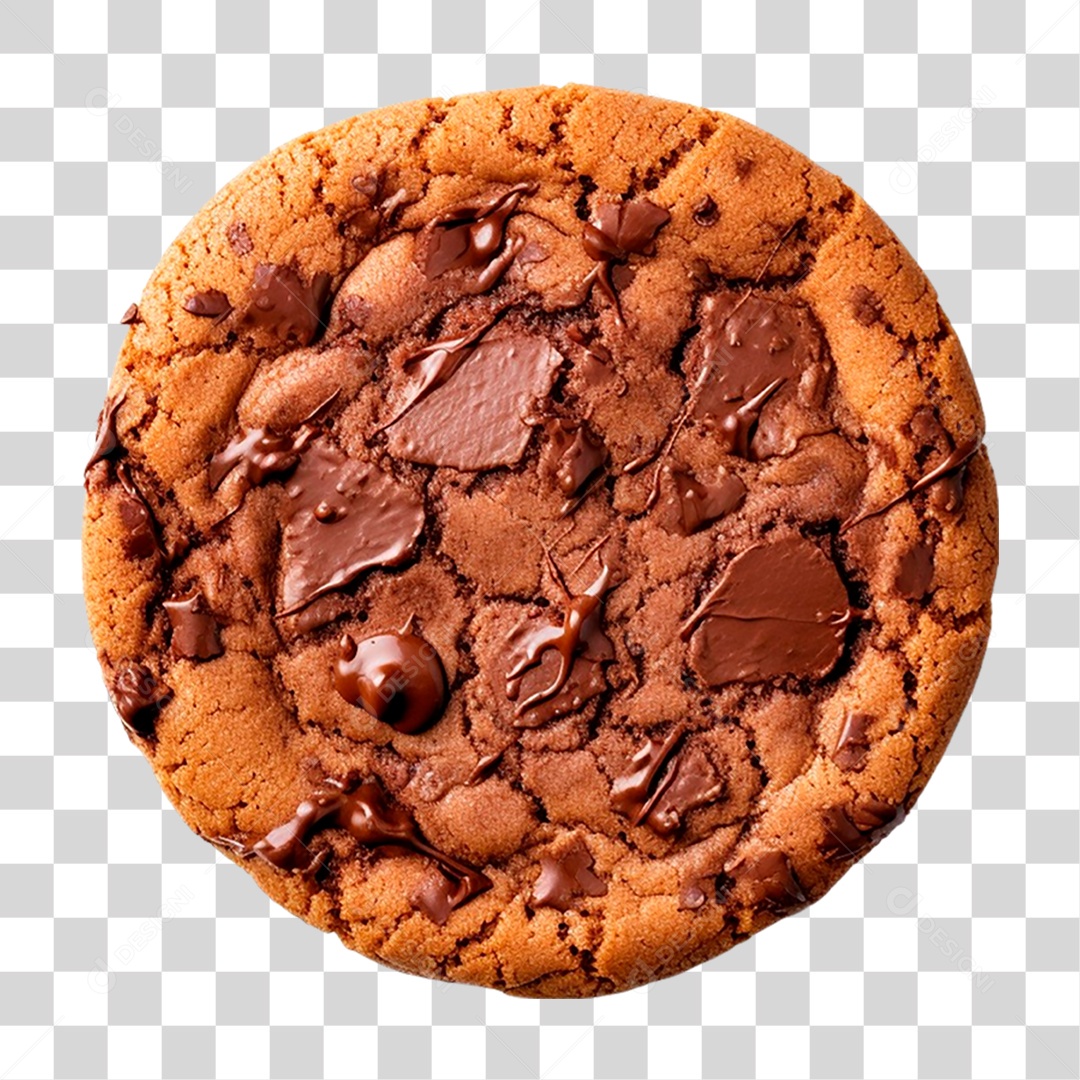 Cookie com Gotas de Chocolate PNG Transparente