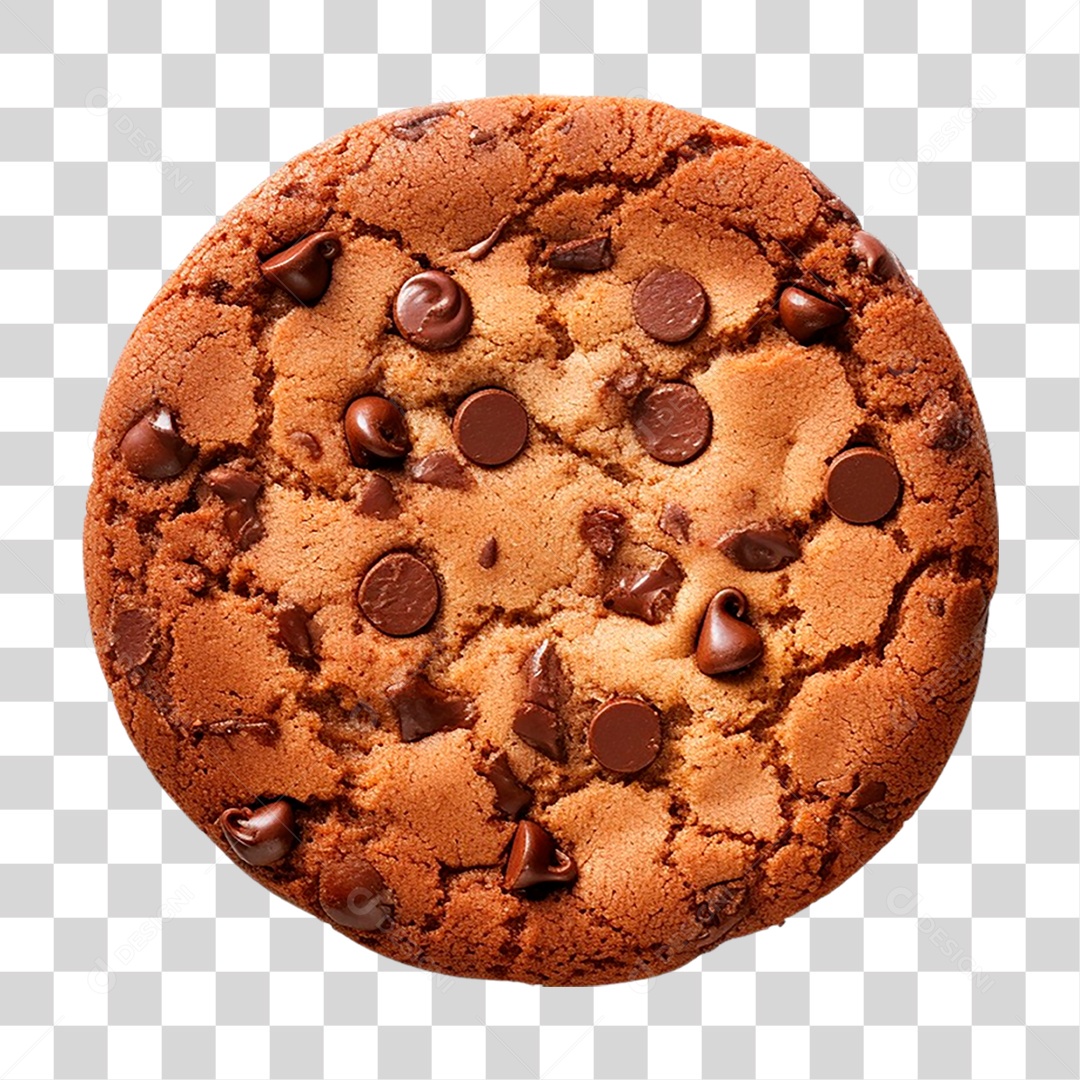 Cookie com Gotas de Chocolate PNG Transparente
