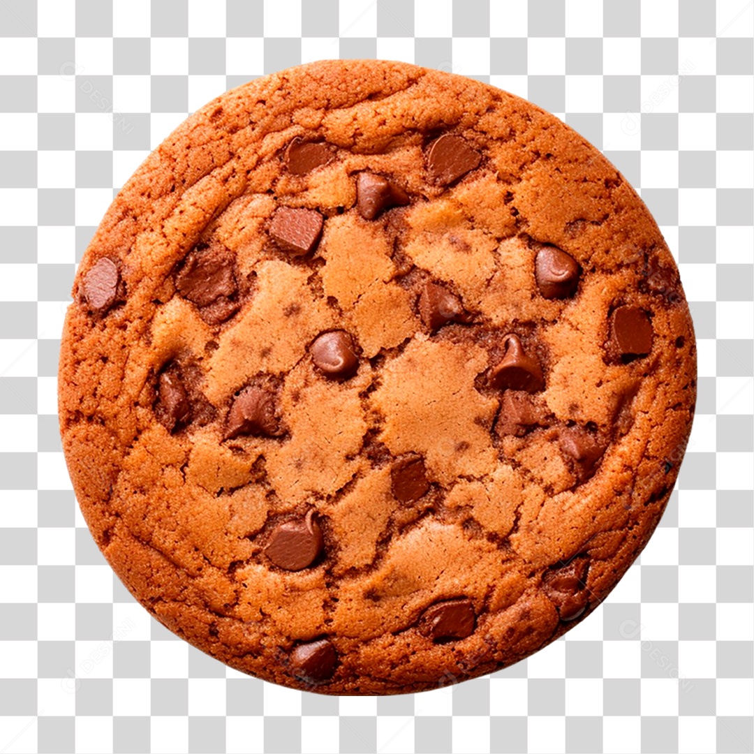 Cookie com Gotas de Chocolate PNG Transparente