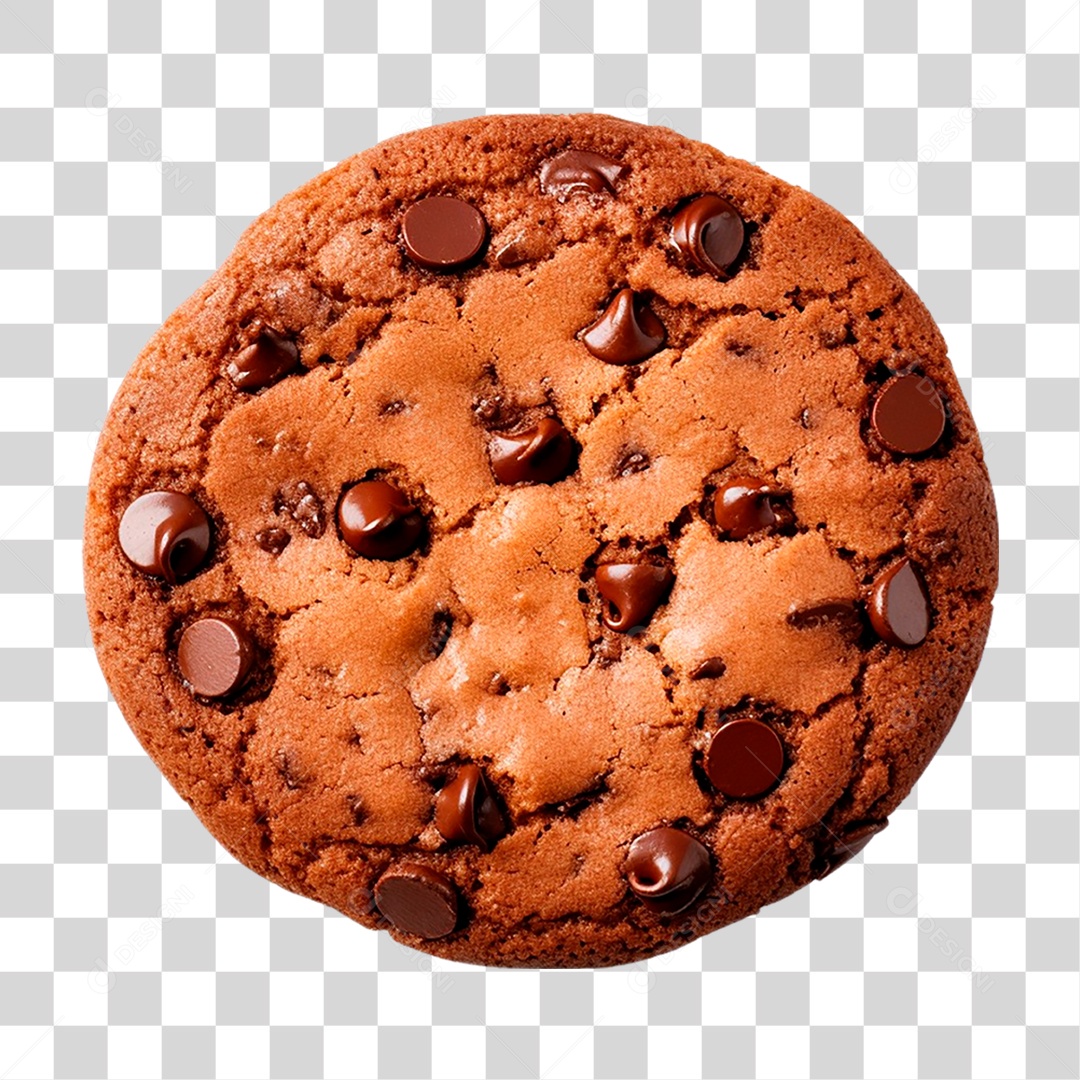 Cookie com Gotas de Chocolate PNG Transparente