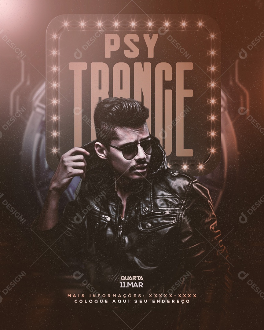 Flyer PSY Trance Artista Social Media PSD Editável
