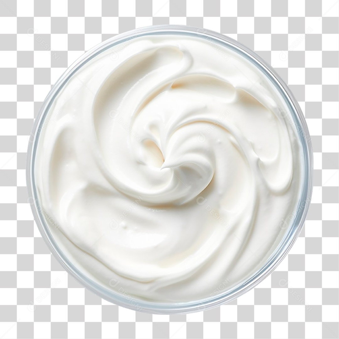 Tigela com Creme de Leite Azedo PNG Transparente
