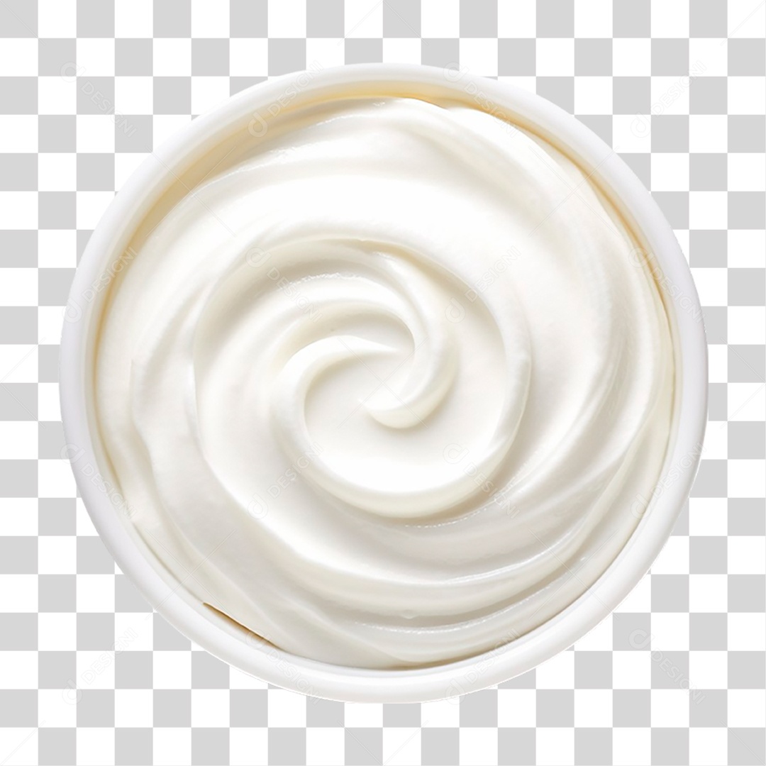 Tigela com Creme de Leite Azedo PNG Transparente