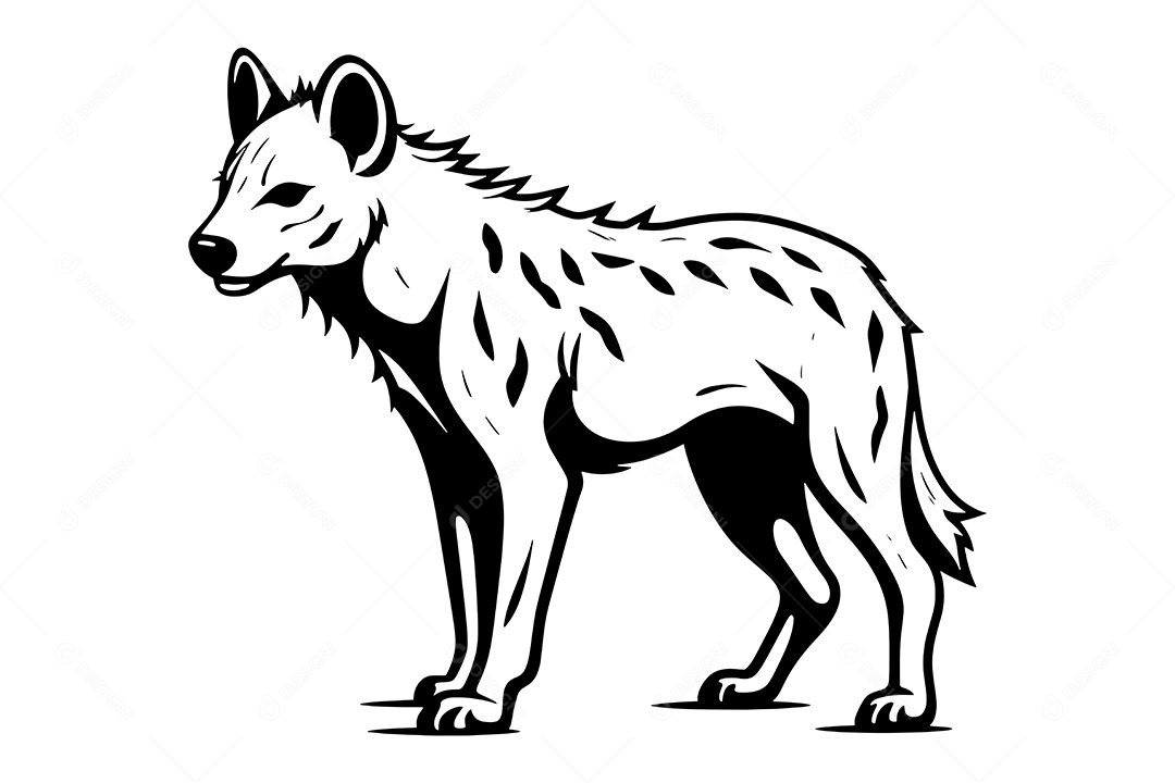 Hiena Desenho Vetor EPS