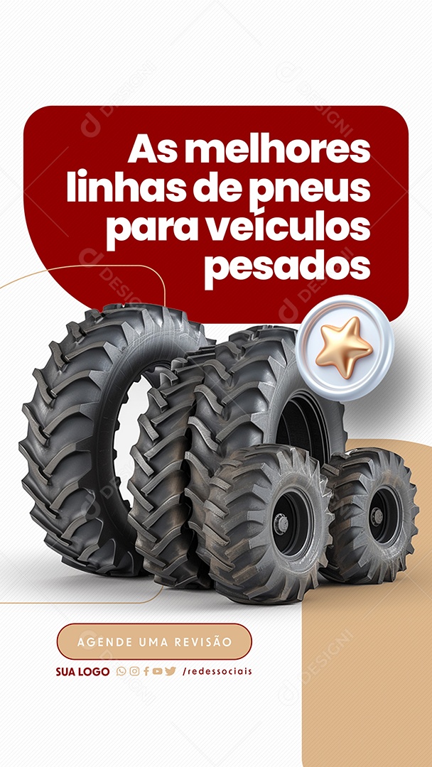 Story Borracharia As melhores linhas de pneus para veículos pesados Social Media PSD Editável