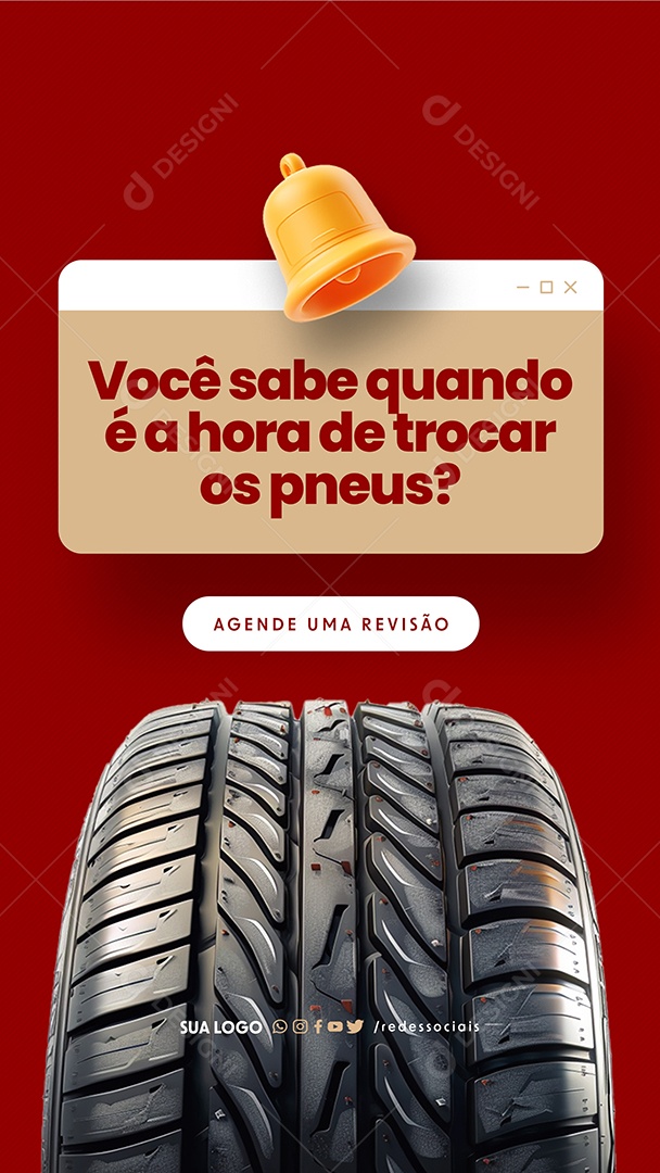 Story Borracharia Você sabe quando é a hora de trocar os pneus Social Media PSD Editável
