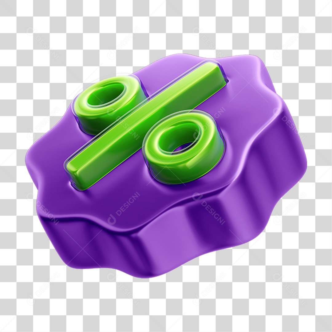 Elemento 3D Porcentagem Porcento PNG Transparente