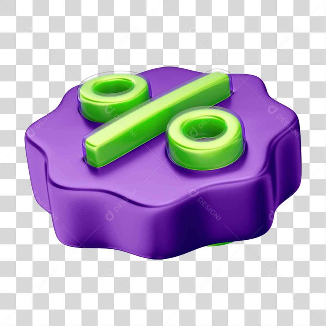 Elemento 3D Porcentagem Porcento PNG Transparente