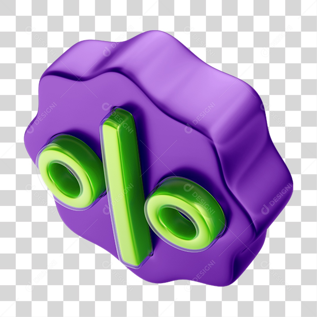 Elemento 3D Porcentagem Porcento PNG Transparente