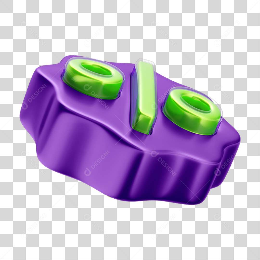 Elemento 3D Porcentagem Porcento PNG Transparente