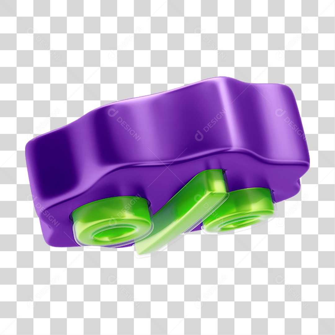 Elemento 3D Porcentagem Porcento PNG Transparente