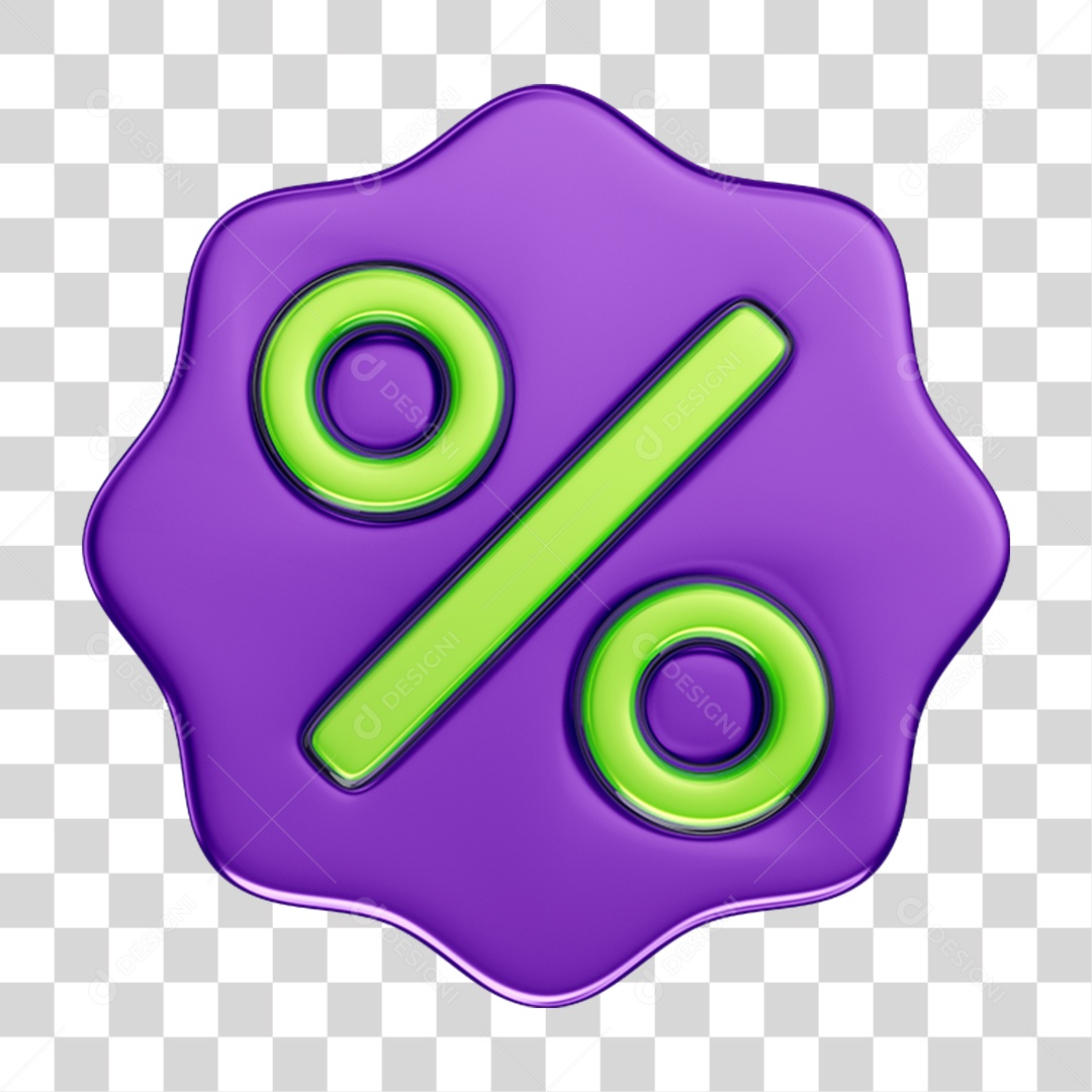 Elemento 3D Porcentagem Porcento PNG Transparente