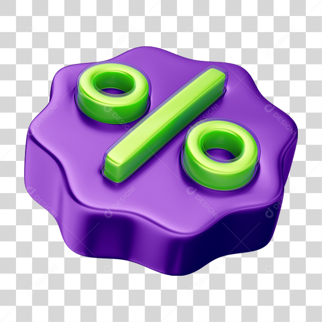 Elemento 3D Porcentagem Porcento PNG Transparente
