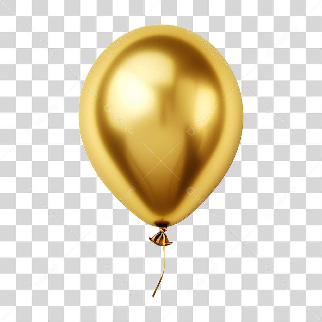 Balão Dourado PNG Transparente