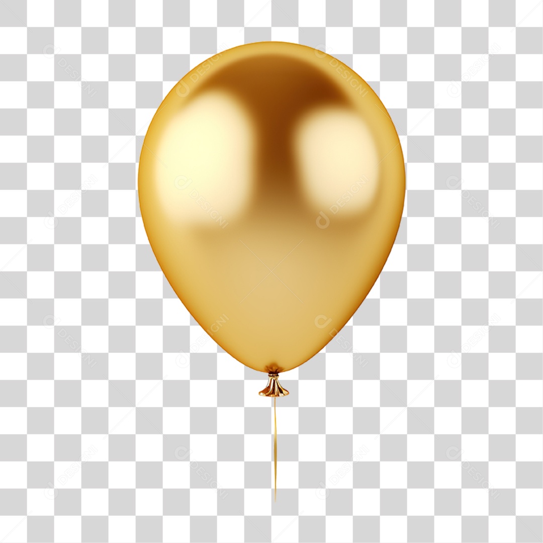 Balão Dourado PNG Transparente