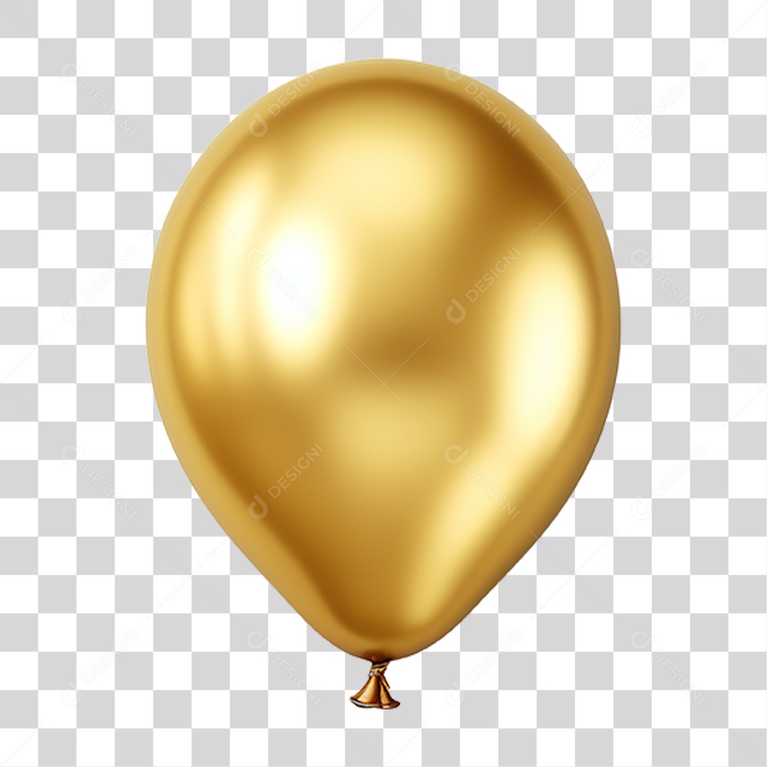 Balão Dourado PNG Transparente