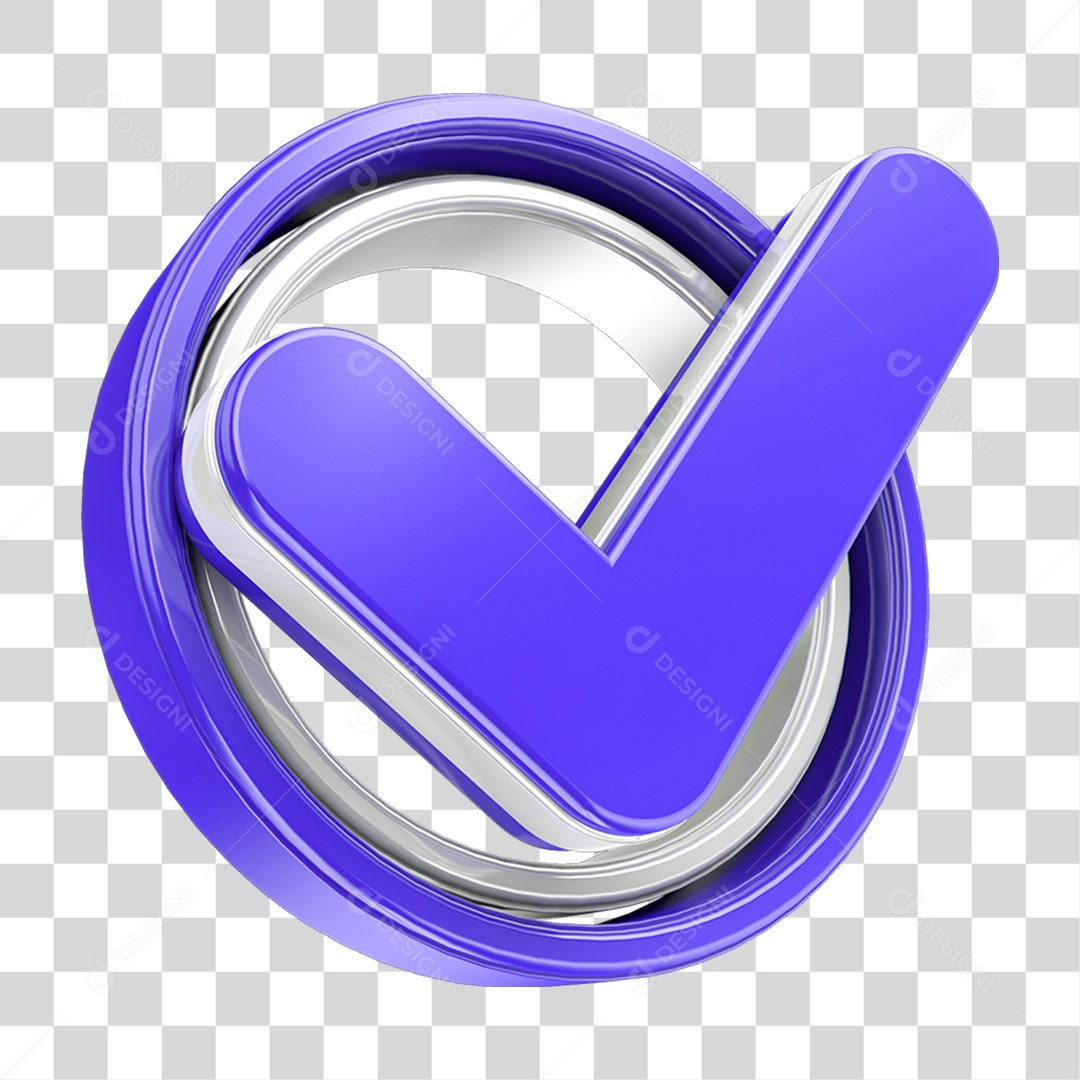 Elemento 3D Ícone Positivo Confirmação PNG Transparente