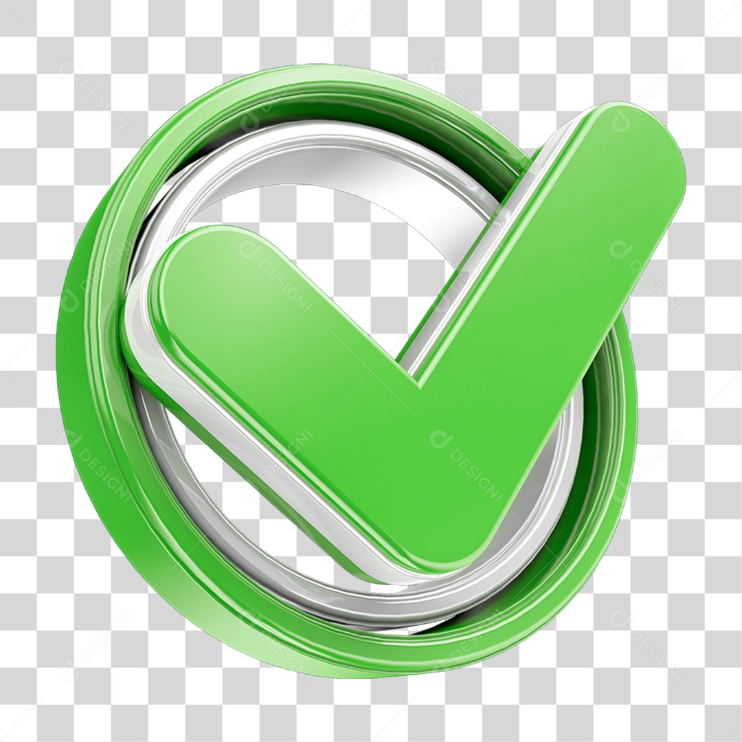 Elemento 3D Ícone Positivo Confirmação PNG Transparente