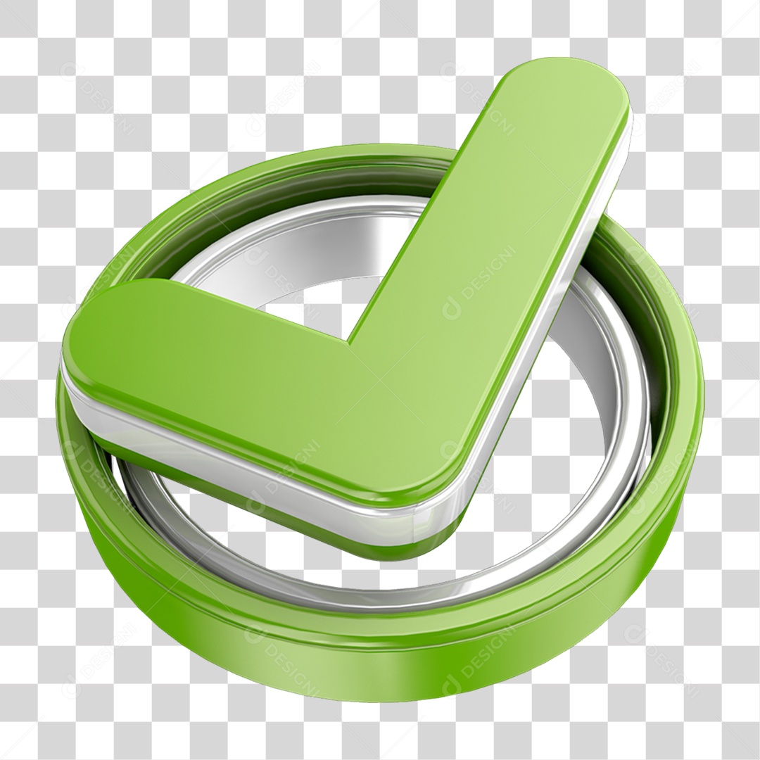 Elemento 3D Ícone Positivo Confirmação PNG Transparente