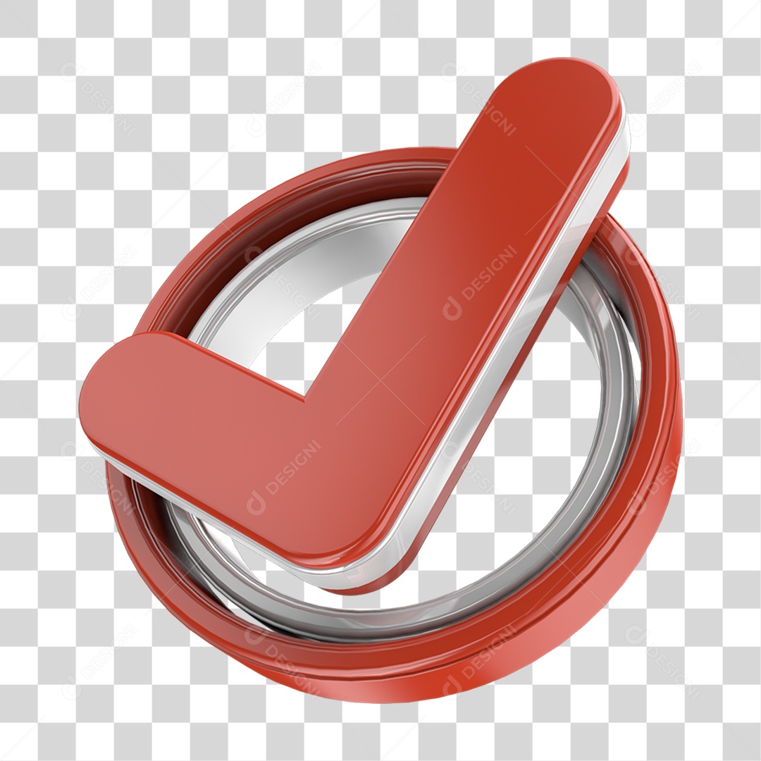 Elemento 3D Ícone Positivo Confirmação PNG Transparente