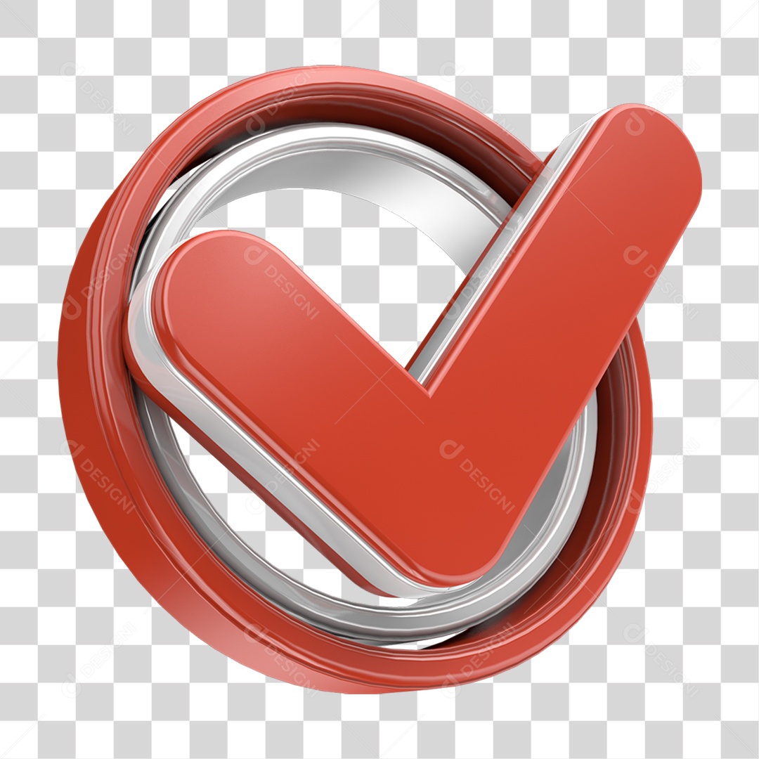 Elemento 3D Ícone Positivo Confirmação PNG Transparente