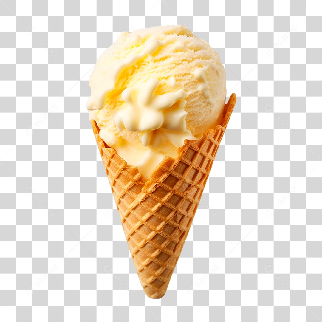 Sorvete de Baunilha PNG Transparente