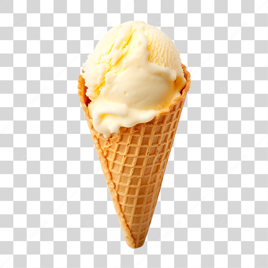 Sorvete de Baunilha PNG Transparente