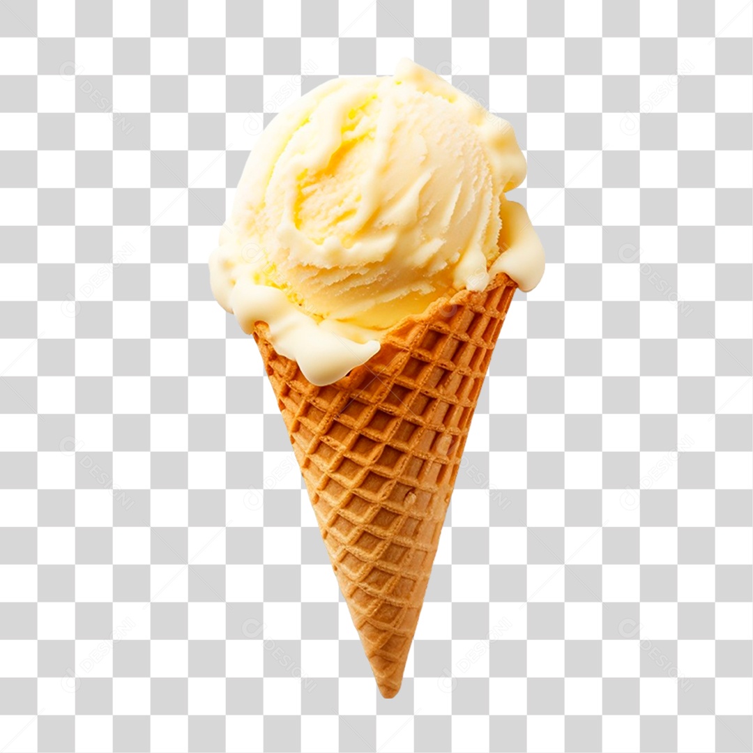 Sorvete de Baunilha PNG Transparente