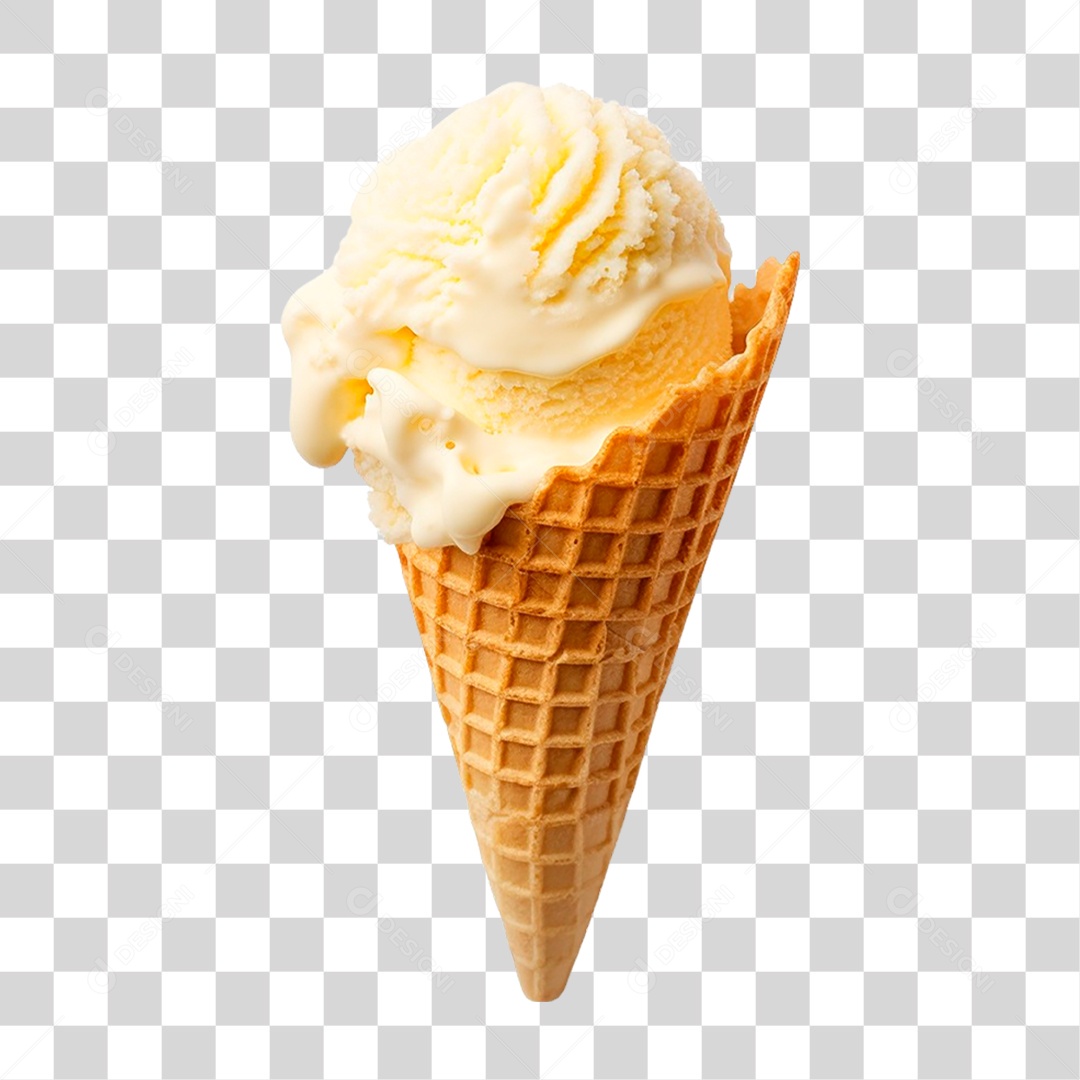 Sorvete de Baunilha PNG Transparente