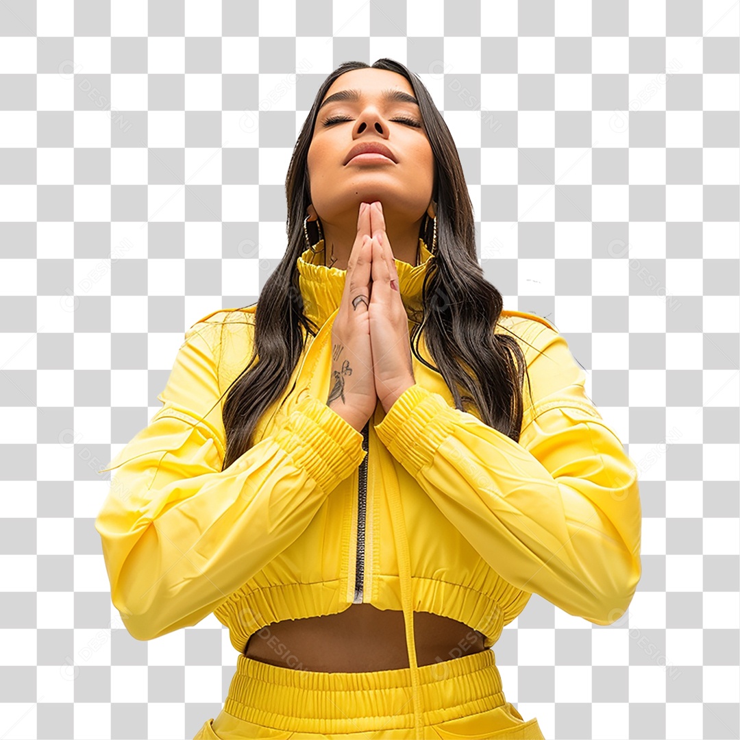 Mulher Orando Rezando PNG Transparente