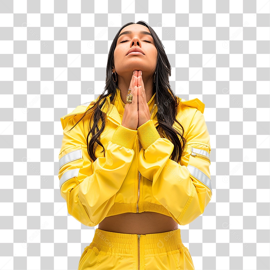 Mulher Orando Rezando PNG Transparente