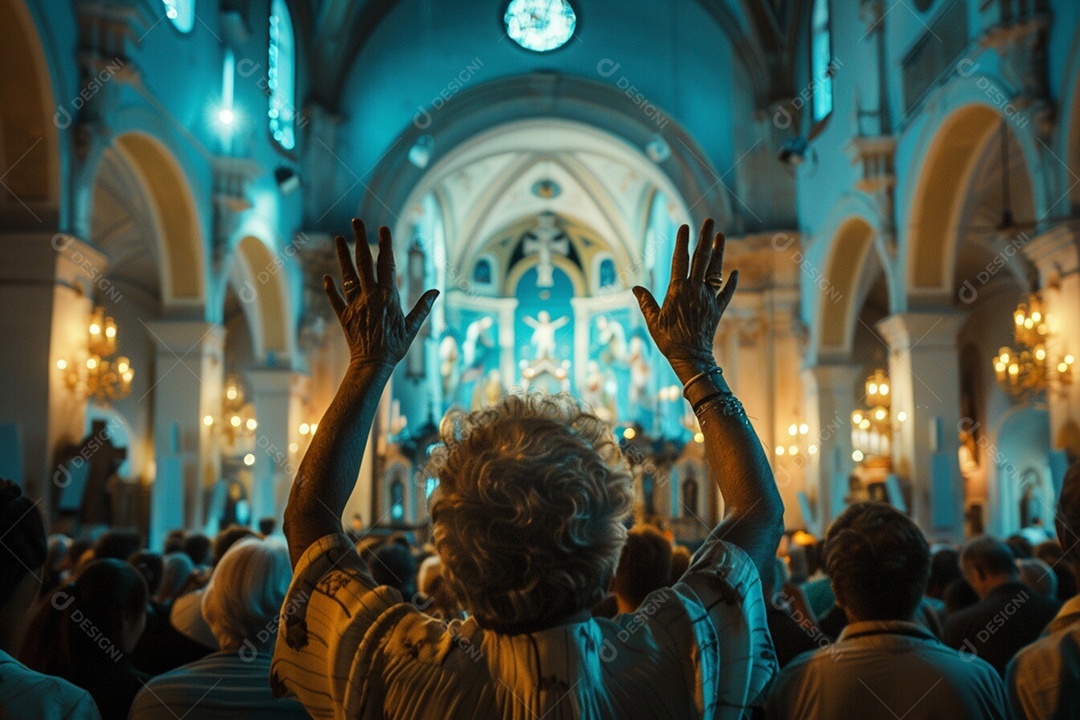 Pessoas sobre uma missa