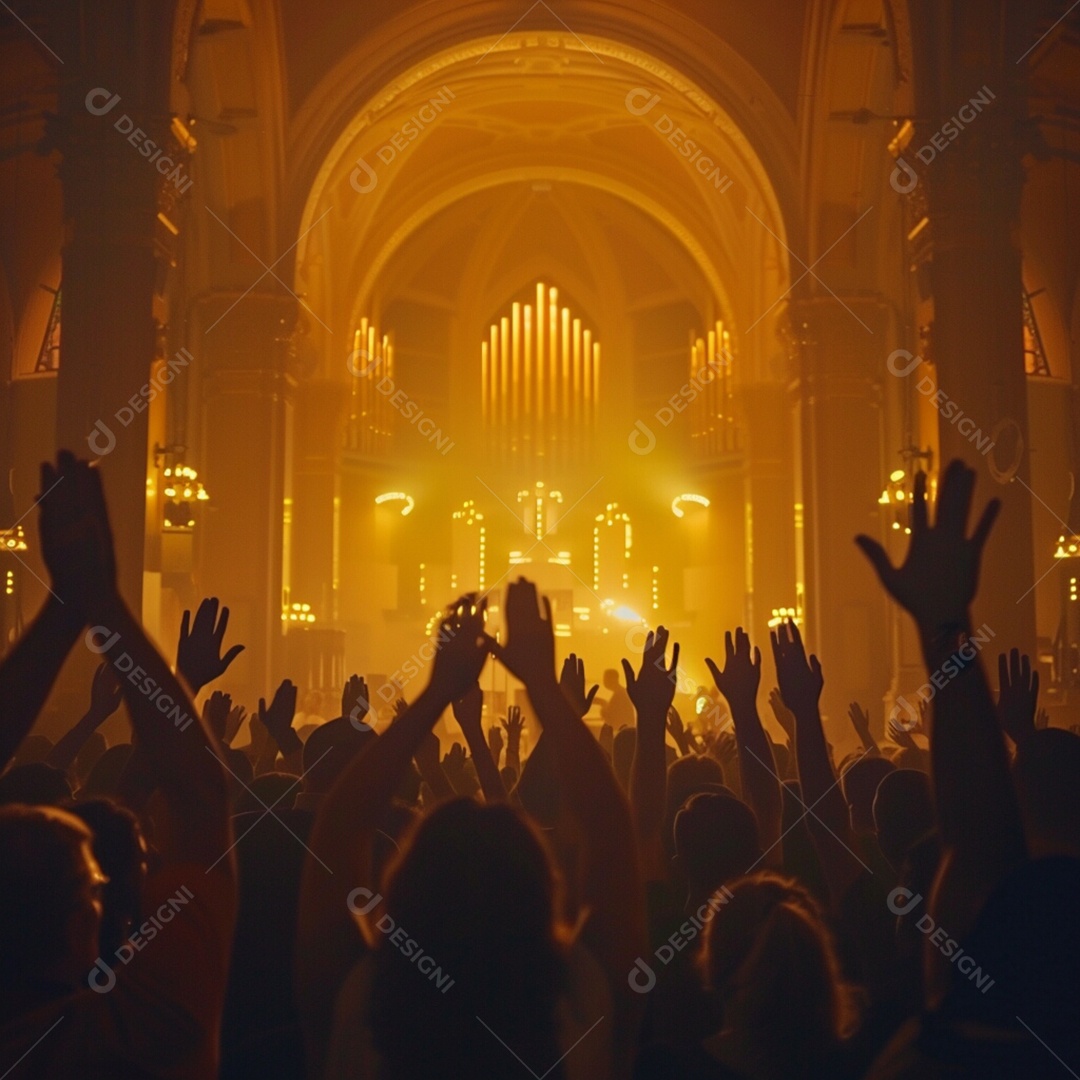 Pessoas sobre uma missa