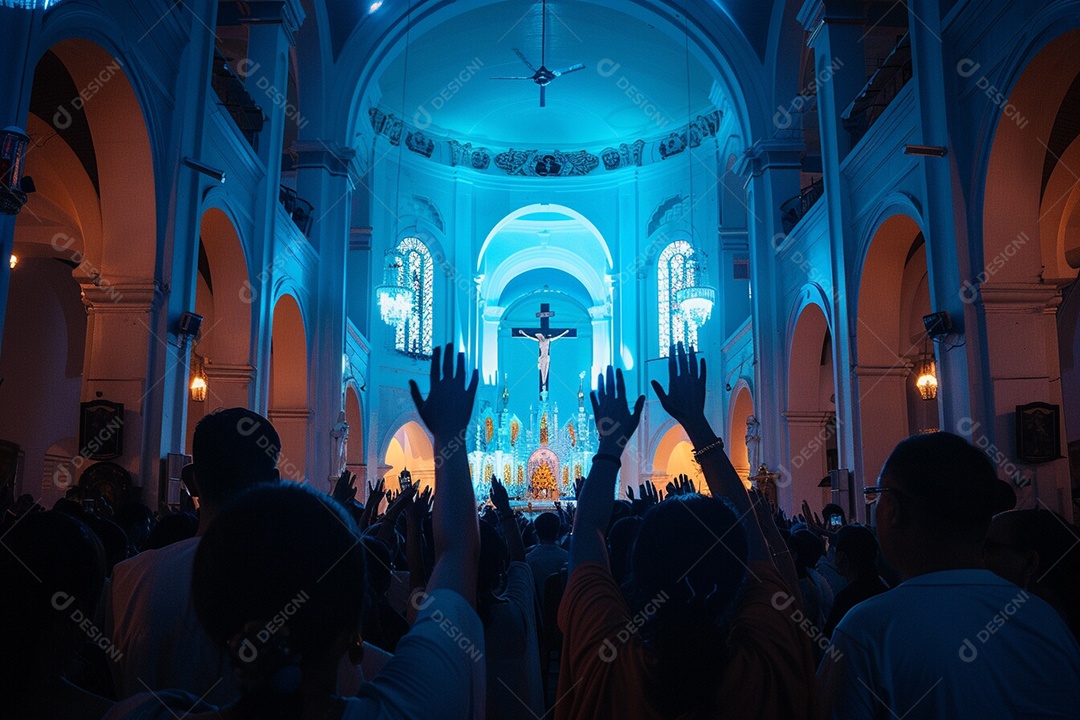 Pessoas sobre uma missa