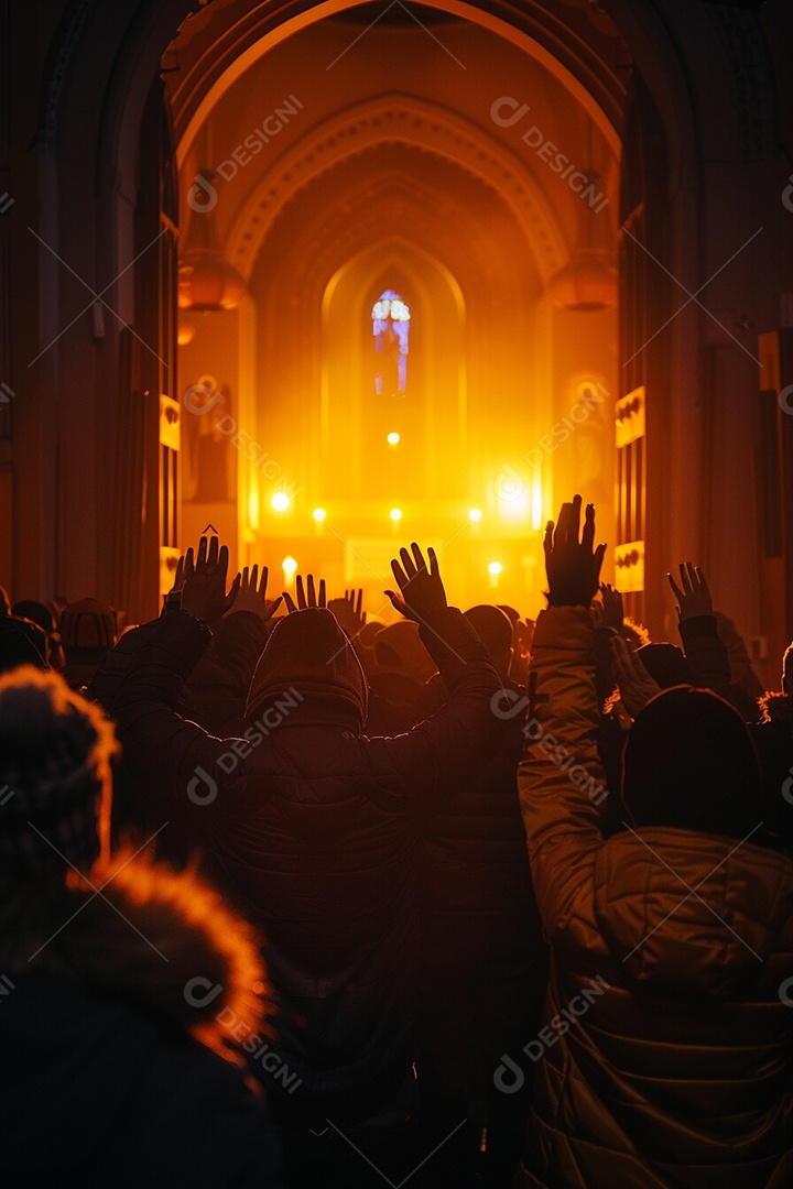 Pessoas sobre uma missa