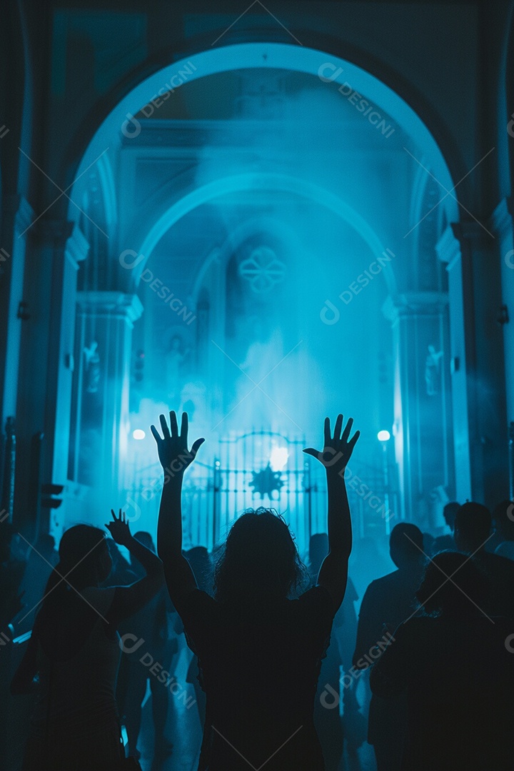 Pessoas sobre uma missa