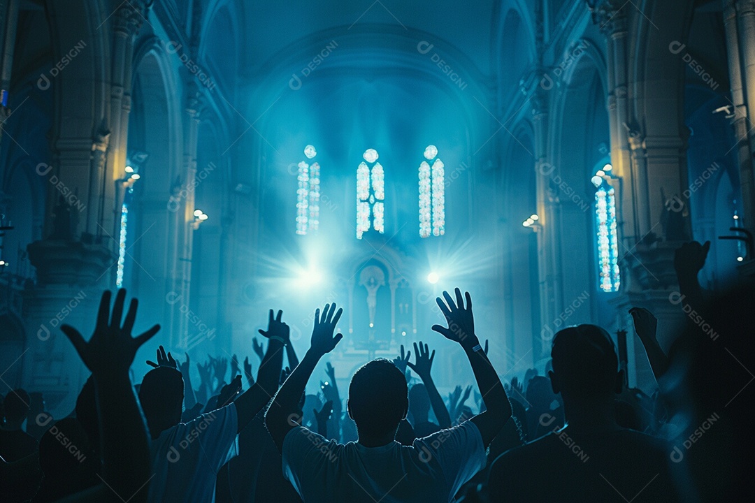 Pessoas sobre uma missa