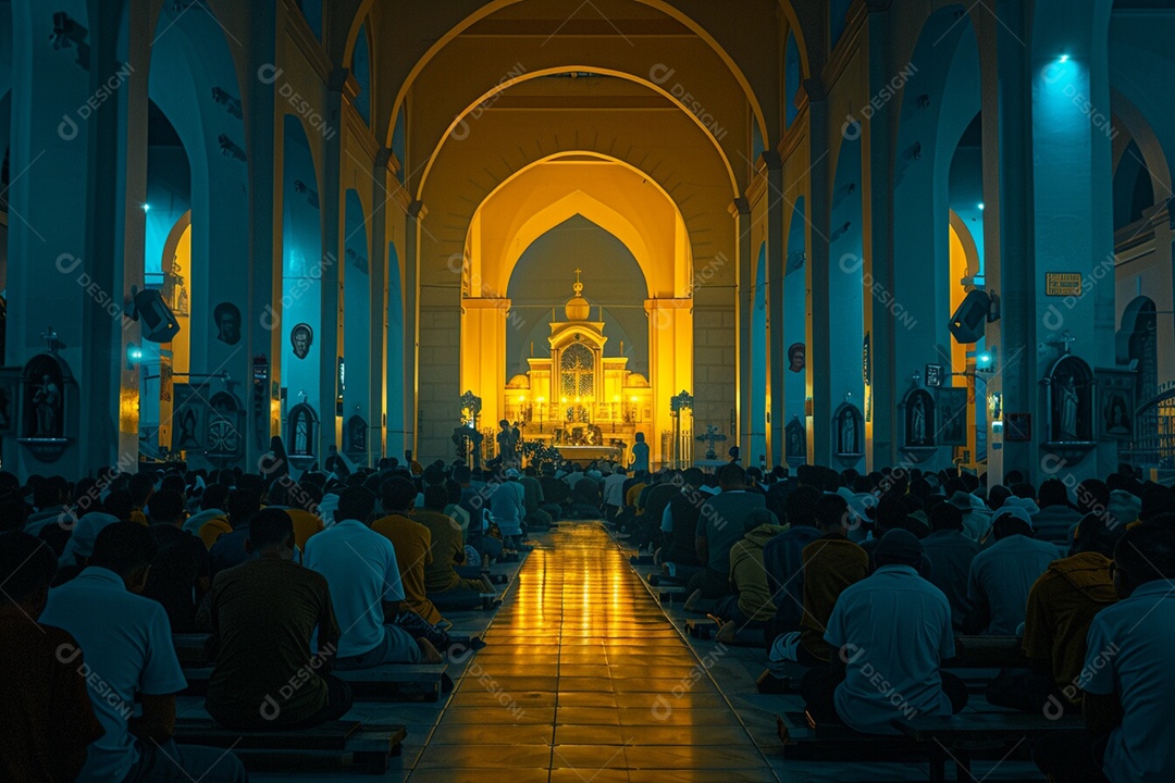 Pessoas sobre uma missa