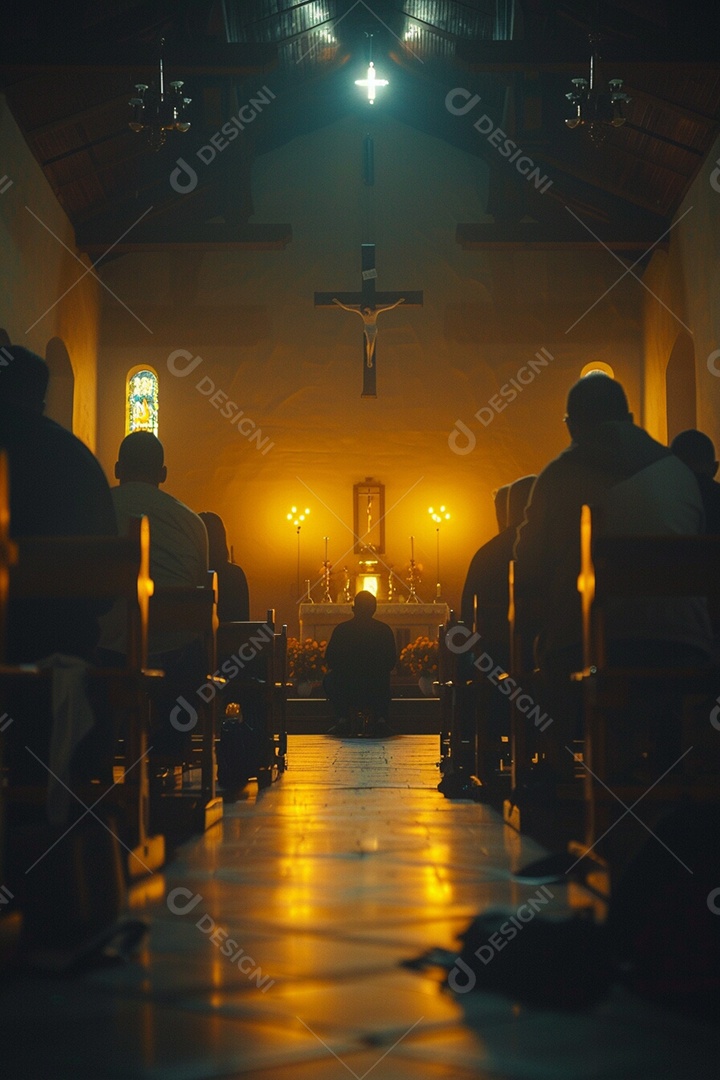 Pessoas sobre uma missa